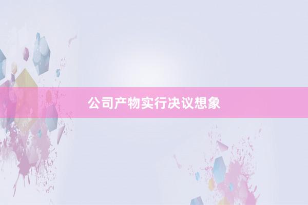 公司产物实行决议想象
